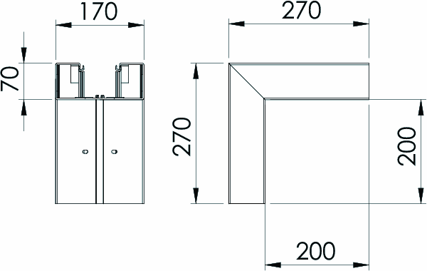 obo bettermann Kulmakappale obo gk-a70170 ulkokulma pvc