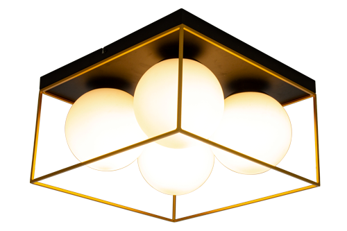 ASTRO plafond stor svart/gull/opal