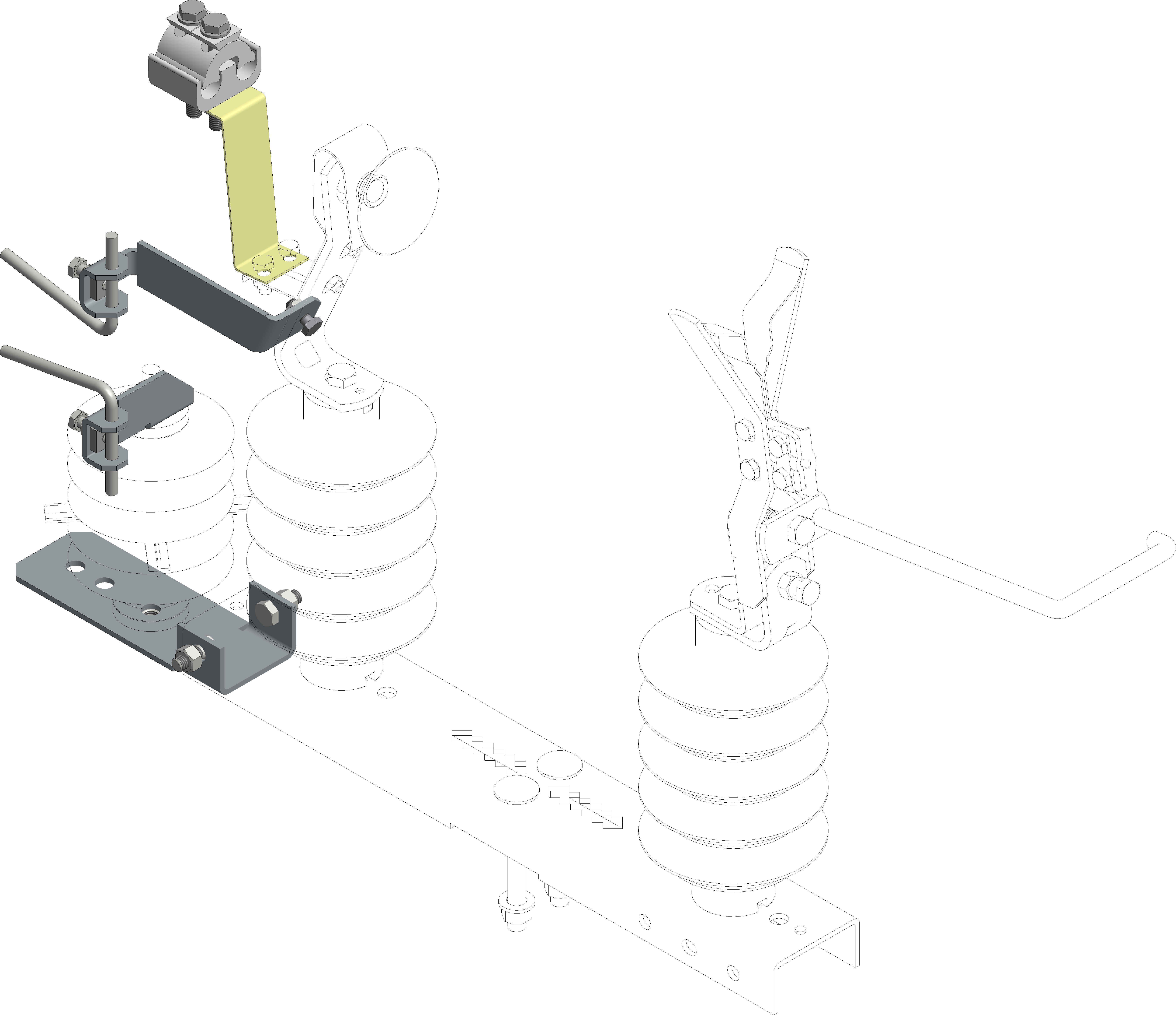 GNISTGAP+VENTILAVLEDARE FÄSTE 12KV 3ST