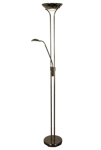 Nice gulvuplight svart/krom 20w+5w LED 3000k