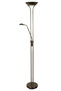 aneta lighting Nice gulvuplight svart/krom 20w+5w led 3000k