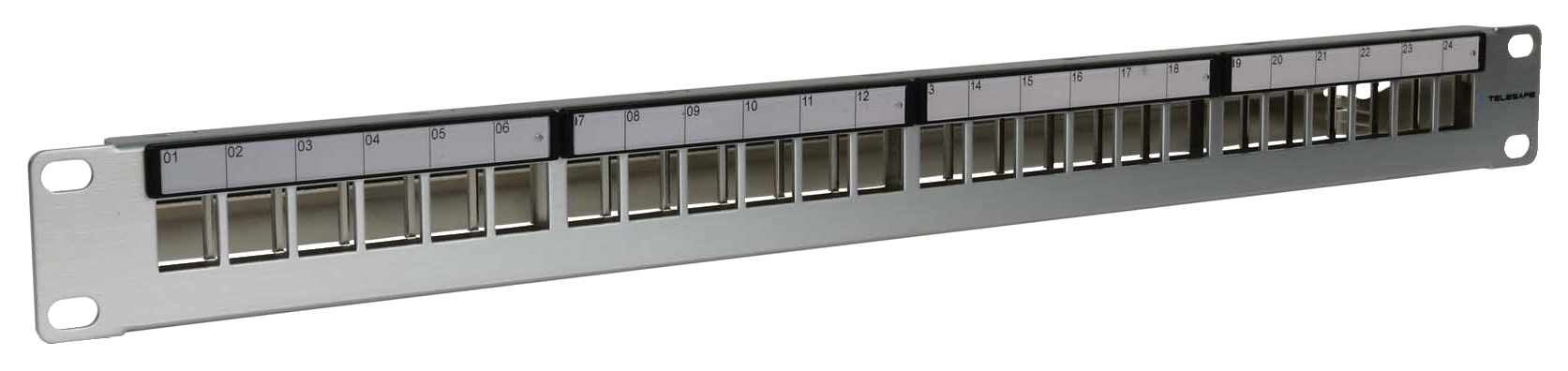 Patchpanel 19" 24xPort 1U TOM Keystone QuickCompact