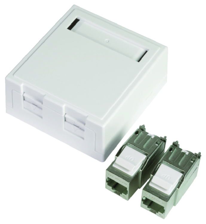 PÅVEGGSKONTAKT 2XKAT.6A STP QUICKCOMPACT
