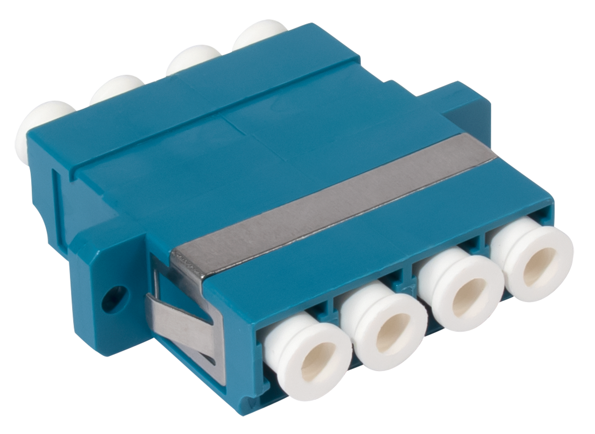 Fiberadapter LCx4 Quad SM 9/125 Blå