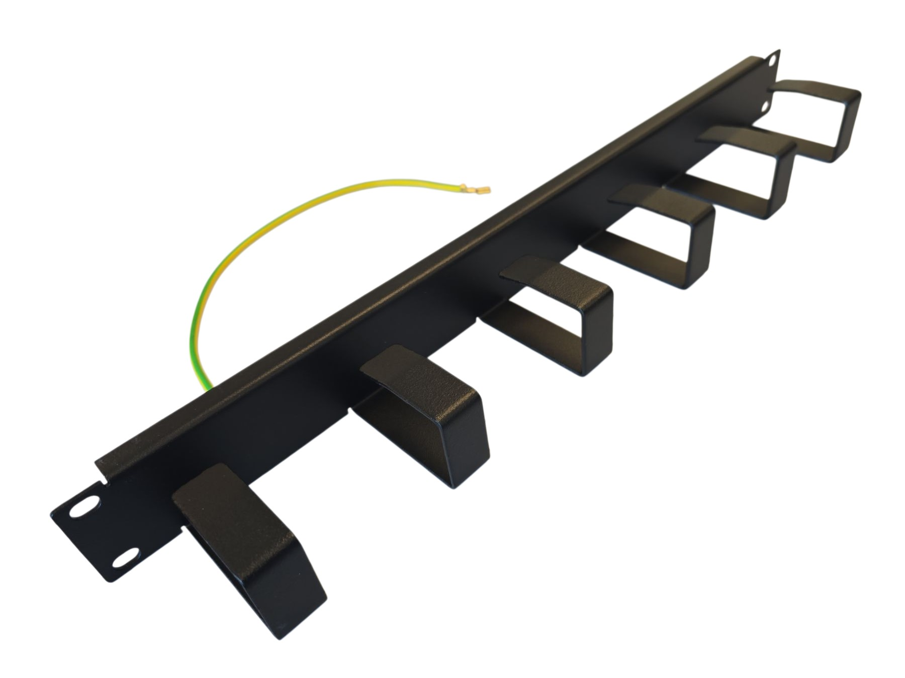 FØRINGSPANEL 19" 1U HORISONTAL SORT