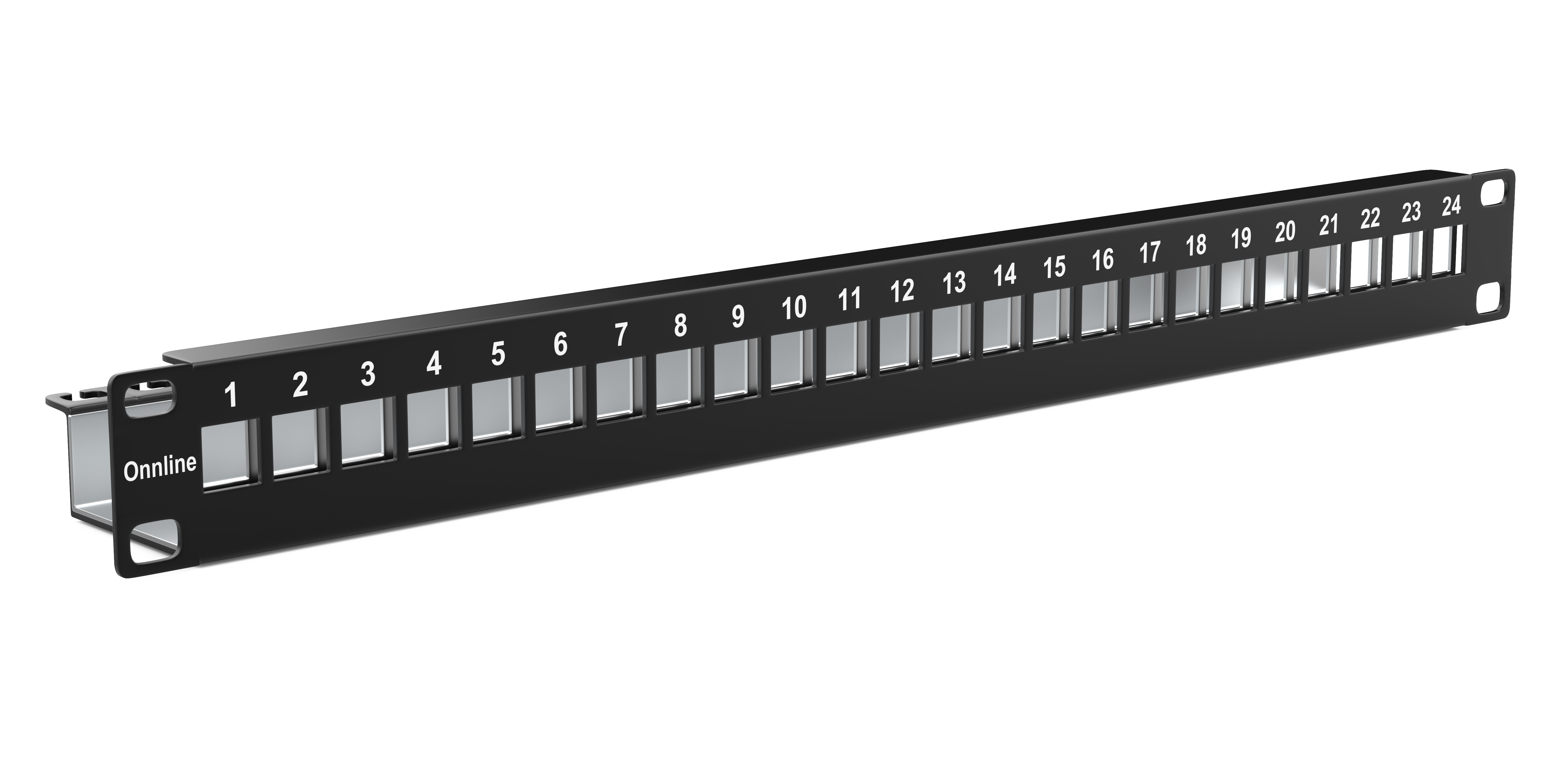 Onnline 24 PORTS KEYSTONE PANEL 19" 1U TOMT SORT