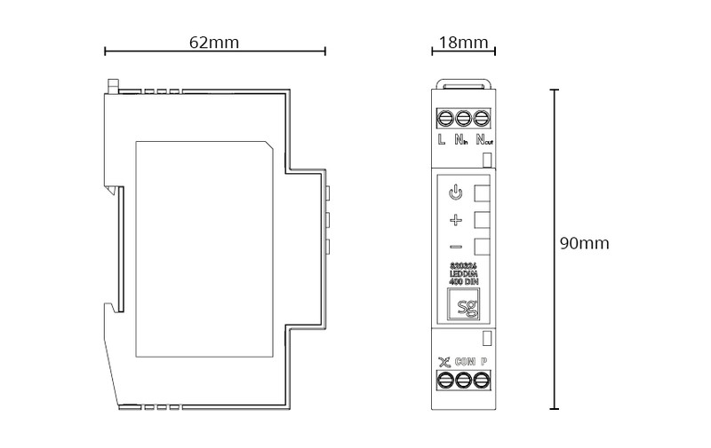sg armaturen Styrkomponent leddim din 2-pol 400va