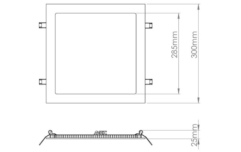 sg armaturen Uppoasennusvalaisin sense 300x300 20w 4000k da va