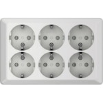SOCKET OUTLET 6-WAY SO SURFACE IP21 WHITE