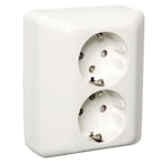 SOCKET OUTLET DOUBLE WITH SURFACE HOUSE
