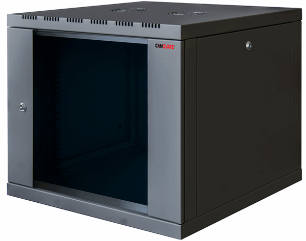 19" Veggskap 21U Dybde 600mm Sort