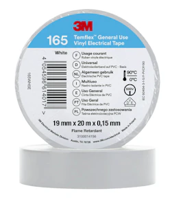 3m Elektrotape 165 19mmx20m hvit