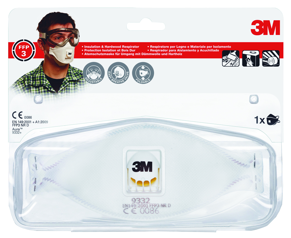 ANDNINGSSKYDD 3M 9332 P3 1-PACK