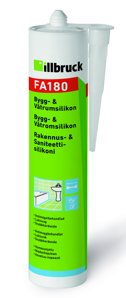 BYGG VÅTRUMSSILIKON FA180 VIT 0,3L