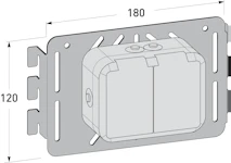 FÄSTPLÅT+UTTAG IP44 SENDZ MP-739SG