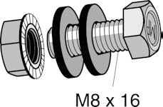 MONT SKRUV M 8X16 ROSTFRI MP-293R