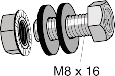 MONT SKRUV M 8X16 ROSTFRI MP-293R