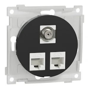 schneider electric Tele outlet elko one mod. outlet 2xutp c6 1x f/f