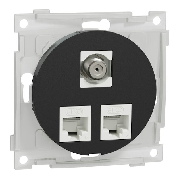 TELE OUTLET ELKO ONE MOD. OUTLET 2XUTP C6 1X F/F | Kontakter kategori 5 ...
