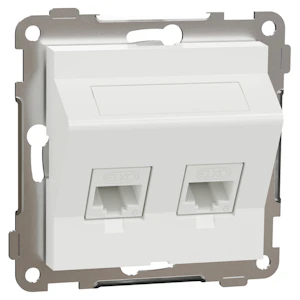 schneider electric Modulæruttak elko, 2xkeystone kat 6 utp, skrå, innfelt, rh
