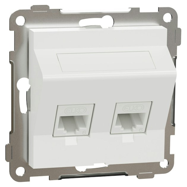 TELE OUTLET ELKO RS NORDIC MOD OUTLET 2X8 C6 UTP TL ANGLE | Kontakter ...
