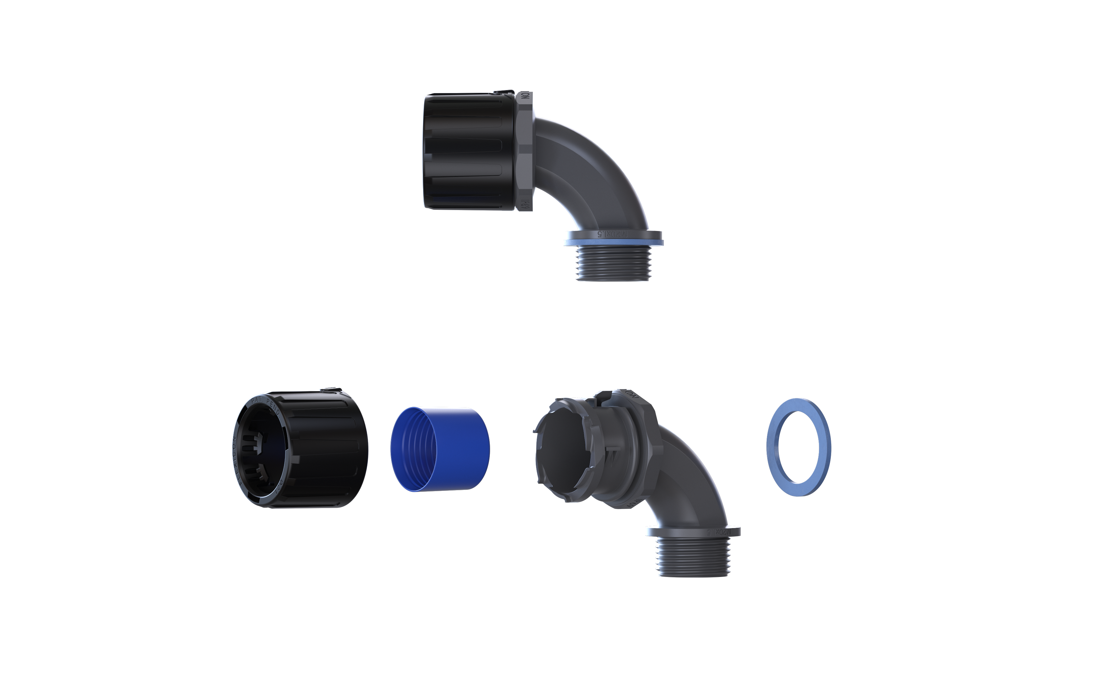 flexicon Skyddslang klämmä plast fpau54-m63-90b svart