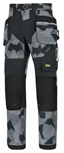 snickers workwear Työhousut snickers 6902-8704 harmaa camo-musta koko 196
