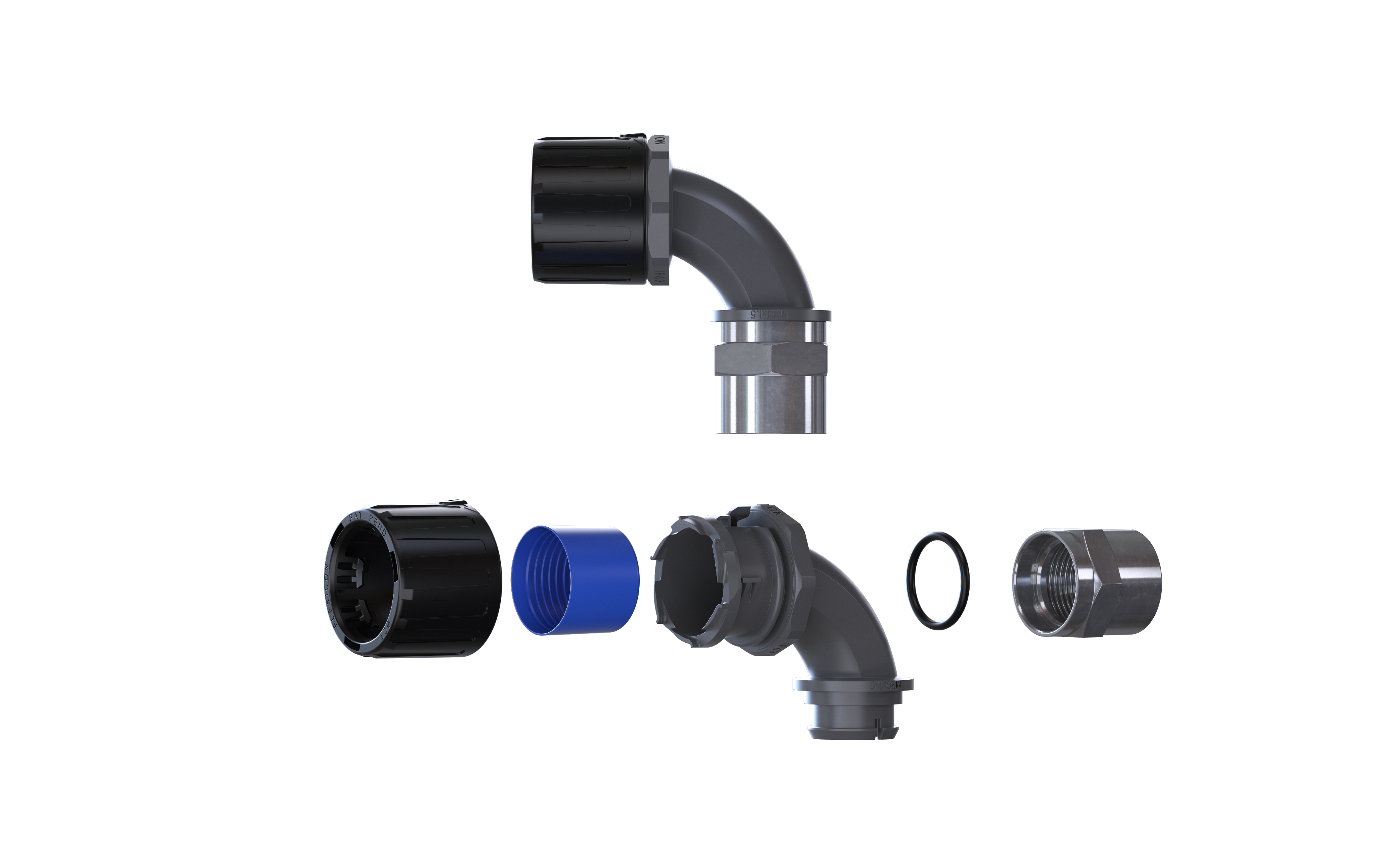 flexicon Skyddslang klämma, plast fpau34-bfm32-90b svart