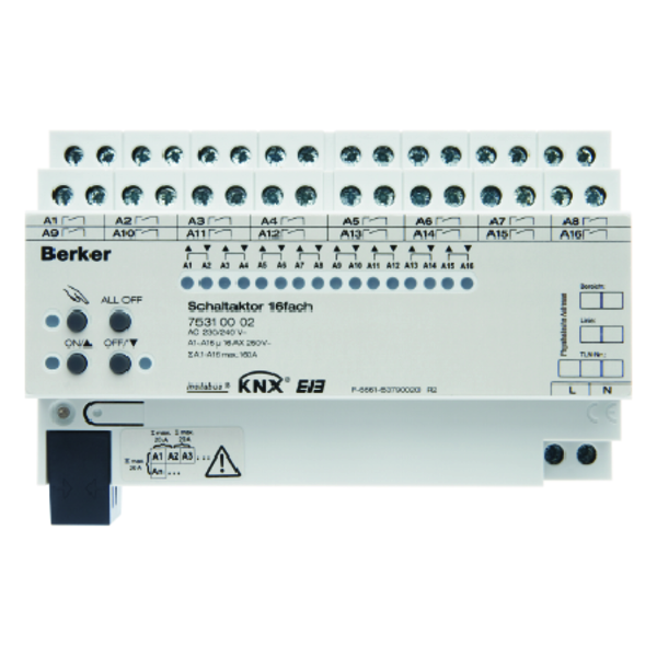 hager Lähtöyksikkö knx hager 16/8x16a rlv din