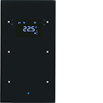PUSH-BUTTON KNX 2F THER. GLASS BLACK