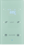 PUSH-BUTTON KNX 2F THER. OP. GLASS ALU