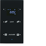 PUSH-BUTTON KNX 2F THER. OP. GLASS BLACK