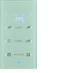 PUSH-BUTTON KNX 3F THER. OP. GLASS ALU