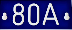 MERKESKILT BLÅ 80A 64X146X1,6MM ENSIDIG