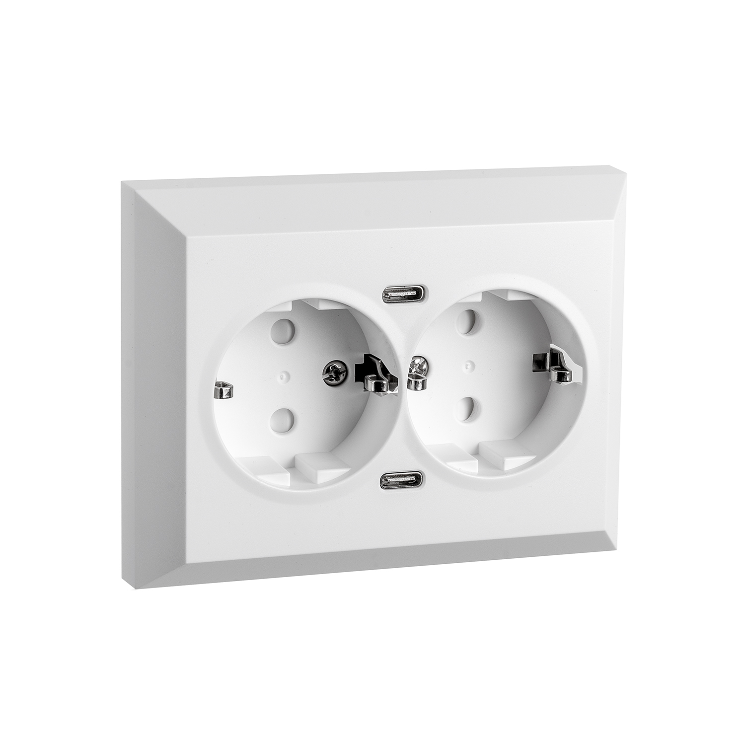 STIKK INNFELT DOBBEL MED USB 2XC HVIT