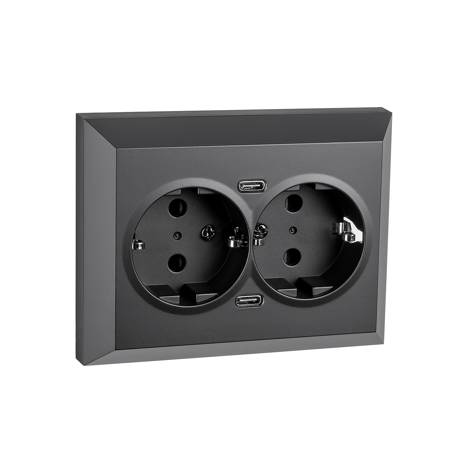 STIKK INNFELT DOBBEL MED USB 2XC SORT