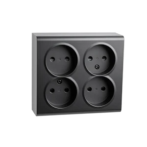 sg armaturen Stikk pv 4-veis uten jord sort