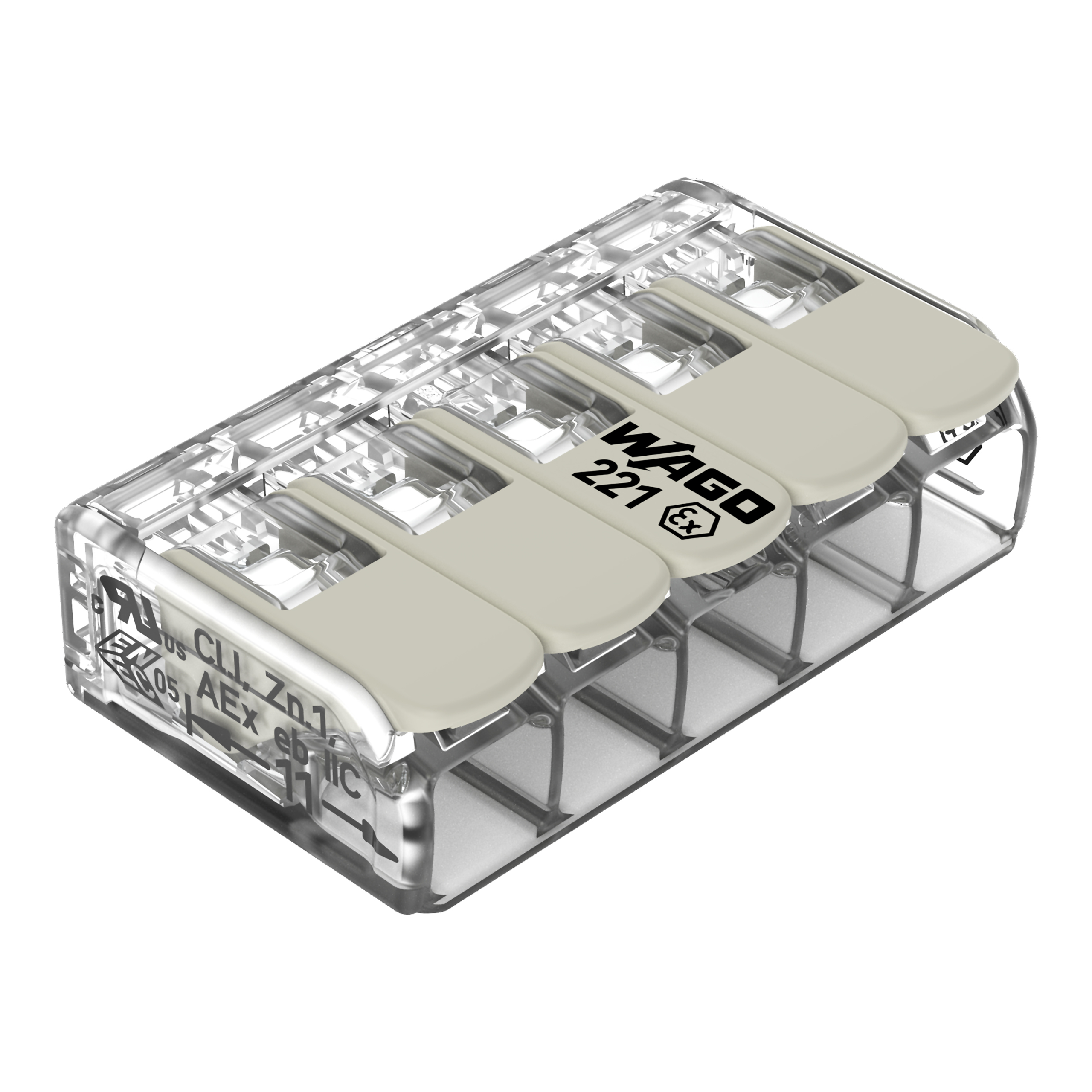 RASIALIITIN WAGO 221-485, 5-NAP ATEX 0.2-4.0mm2