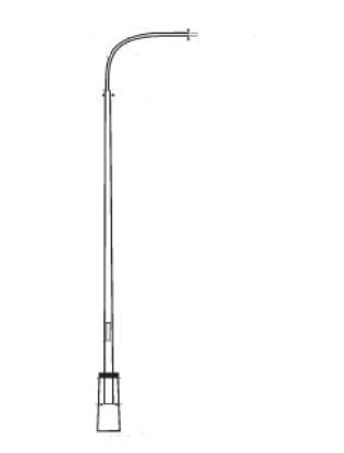 undefined Apšvietimo stulpas cink. h6/60/127mm, h=6,5m