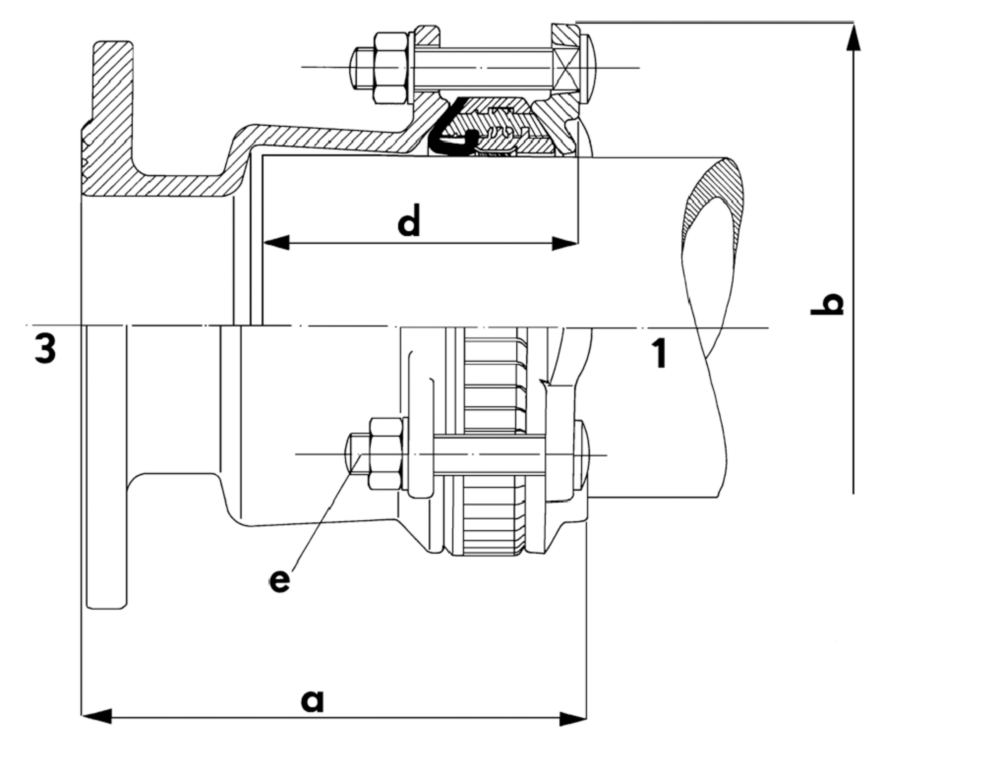 georg fischer Red. flänskoppling multi/joint dn100x132-155 3157+