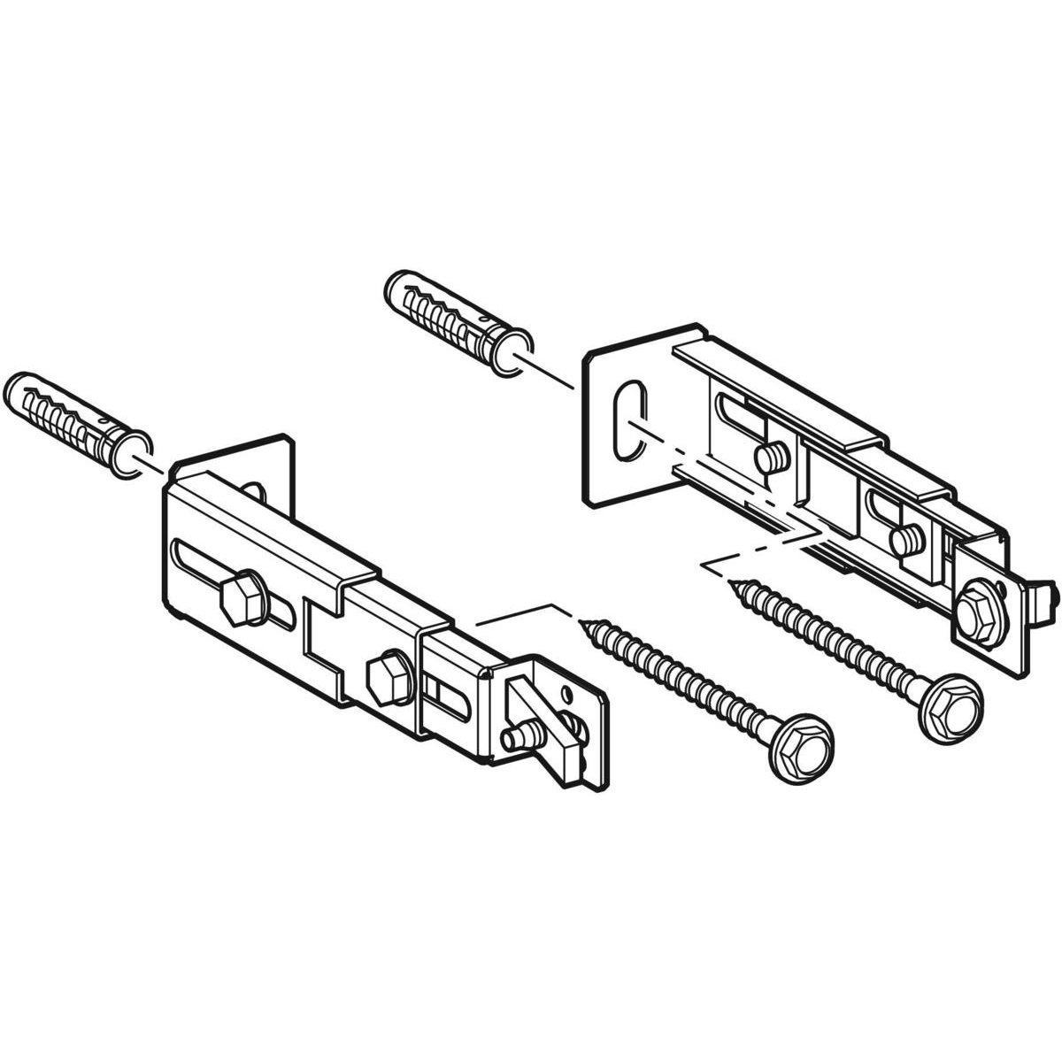 geberit Alaseinäkiinnikkeet geberit duofix  2 kpl, 13-24cm