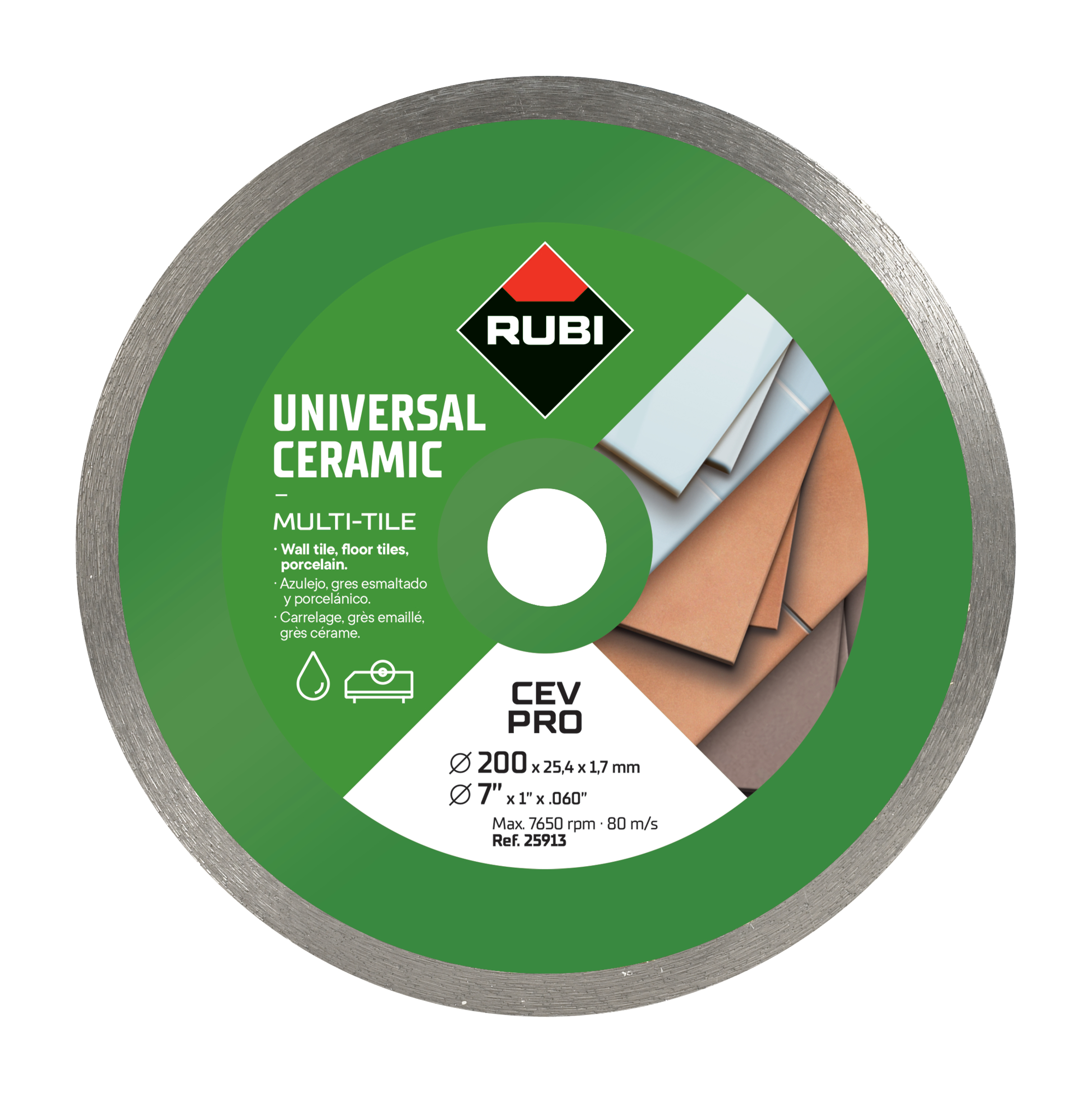 DIAMANT SKIVA RUBI CEV 200X25,4MM PRO