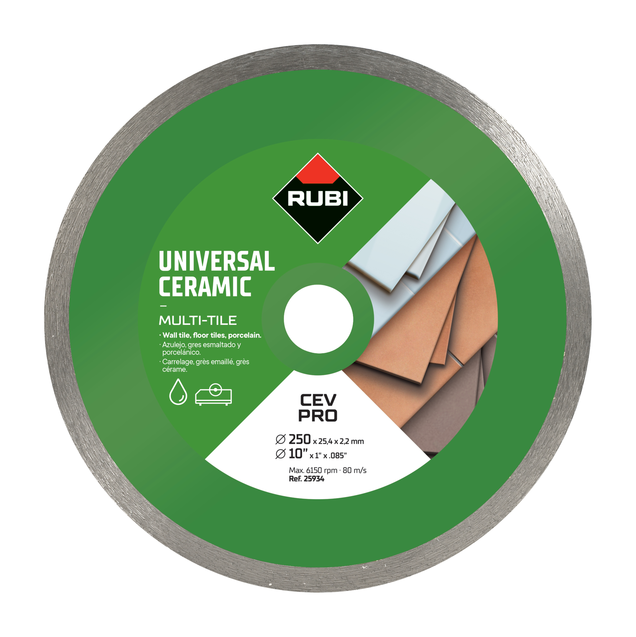 DIAMANT SKIVA RUBI CEV 250X25,4MM PRO