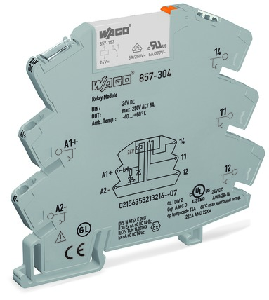wago Välirele wago 230 v ac/dc, 1 no/1nc, 6 a