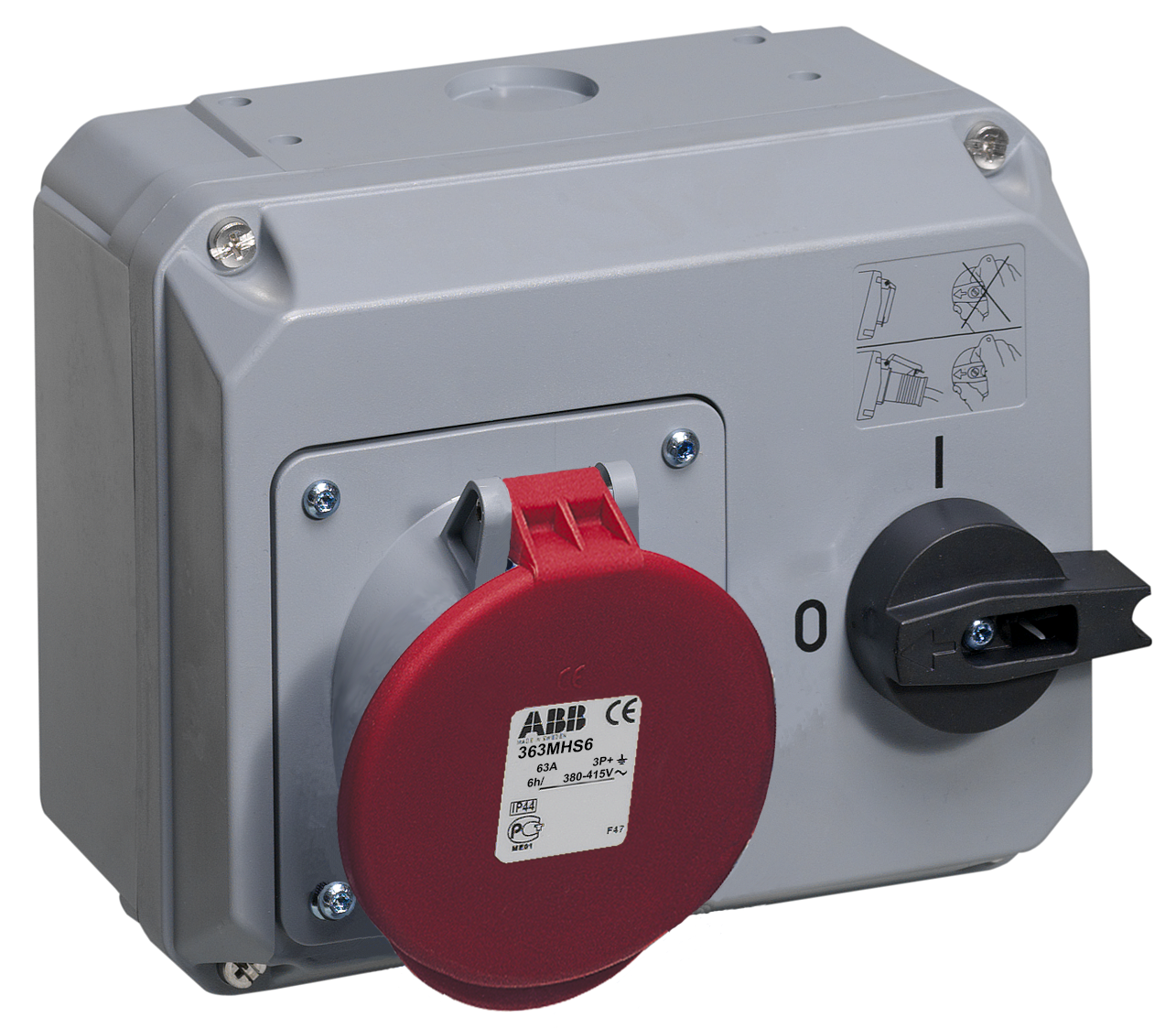 SOCKET OUTLET CRITICAL SAFE 6H, 63A, IP44, 3P+E