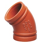 GROOVED ELBOW 45 VCTAULIC DN250 Style 10 orange