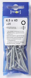 prof Chipboardscrew prof zn t20 4,5x40 20pcs