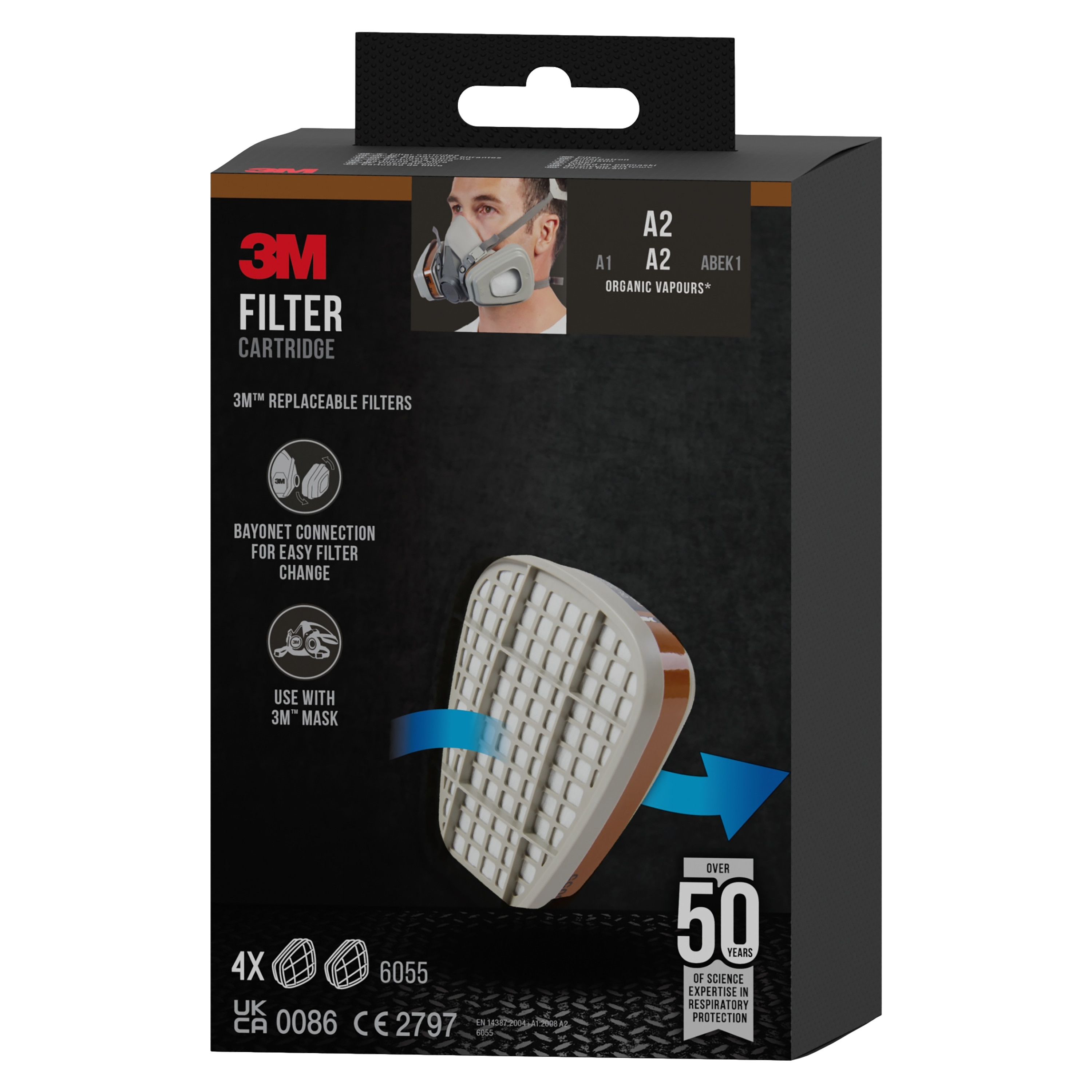 3m 3m filter mot orga ånga, a2 ,4 st