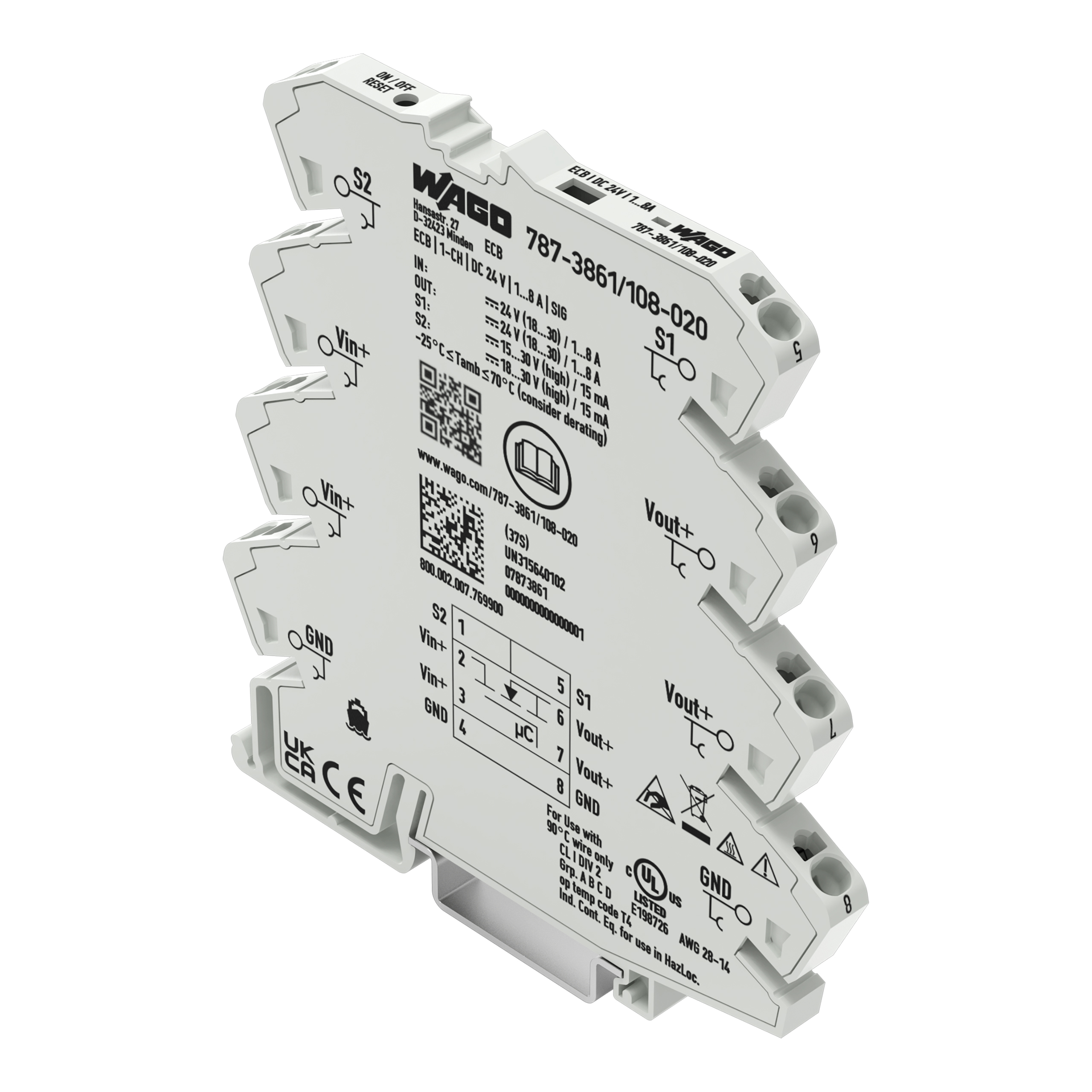 EL AUTOMĀTSLĒDZIS 1 KANĀLS 24 VDC 1-8A