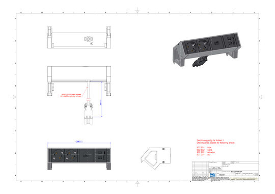 bachmann Socket-outlet panel desk2 2 x s-o usb a ja c 22w